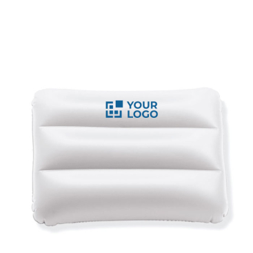 Comfortable, inflatable, beach air cushion with printed logo