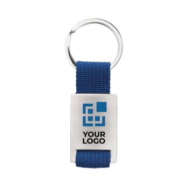 Metal keyring in various colours with screen printed logo