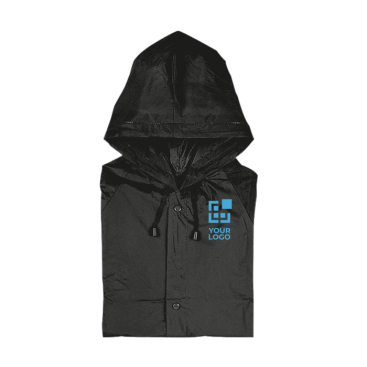 PVC raincoat with hood and press studs, printable with logo