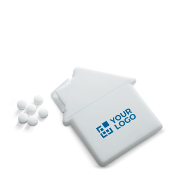 Printed mint dispenser in house shape for promotional events