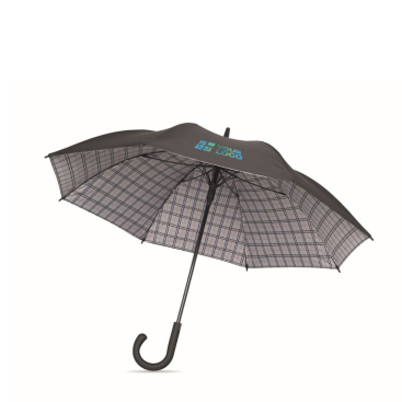 Windproof pongee umbrella with checked interior design, Ø58