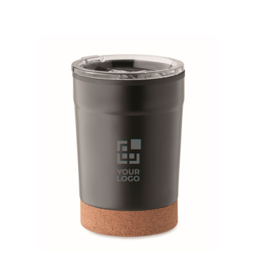 Printed travel mug made of  steel with cork base, 300 ml