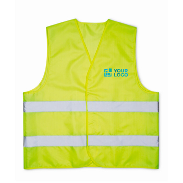 Safety vest with reflective tape that provides visibility