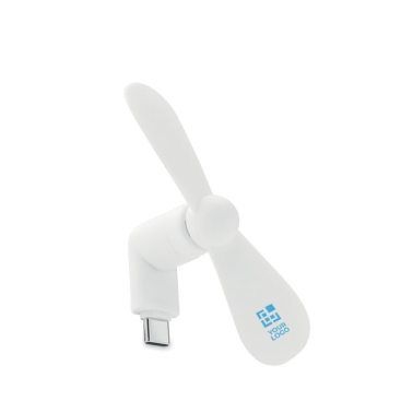 Portable phone fan with USB-C port connection
