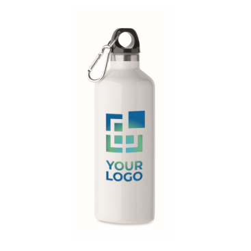 Leak-proof recycled stainless steel bottle with carabiner, 500 ml