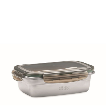 Recycled stainless steel lunchbox with 4 locks, 850ml