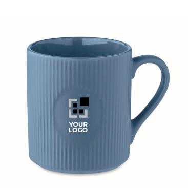 Matte ceramic mug with embossed finish, 340 ml