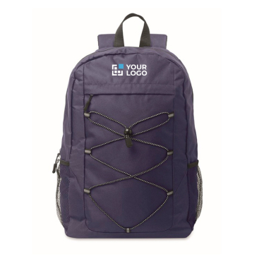 RPET polyester backpack with mesh pockets on both sides