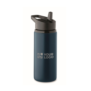 Recycled stainless steel bottle with spout and handle, 500 ml