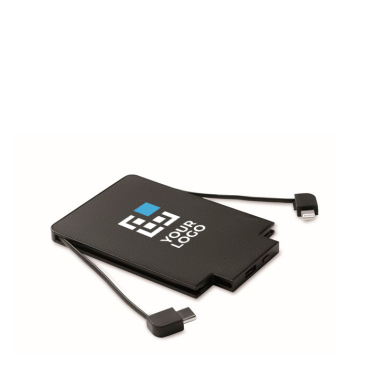 Magnetic power bank with built-in cables, 2,500 mAh