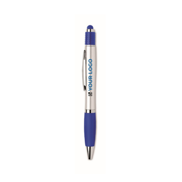 Pen with stress-relief top and blue ink