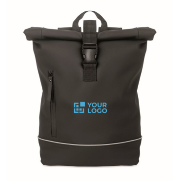Roll-top backpack with reflective strap and waterproof closure, 15