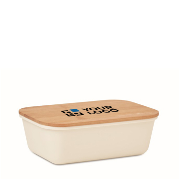 Promotional lunch box with natural look bamboo lid, 1 L