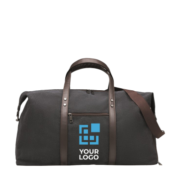 Perfect bag for short trips, canvas and recycled PU with logo