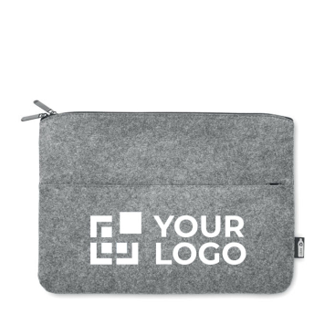 Zippered laptop sleeve in RPET felt, printable, 14"