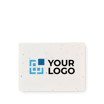 Post-it notepad with poppy seed cover for planting after use