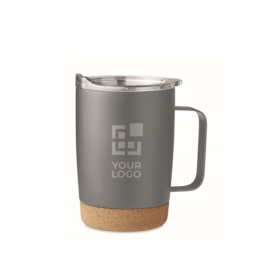 Thermo mug with double inner wall and cork base, 300 ml