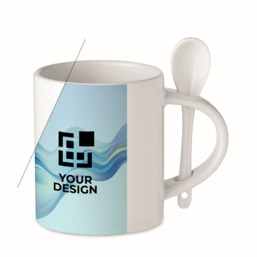 Tea mug, spoon in handle, full colour sublimation print, 300 ml