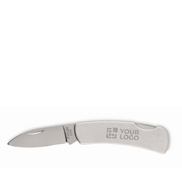 Stainless steel and metal folding knife with one blade