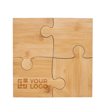 Printable coaster set of 4 puzzle pieces with your logo