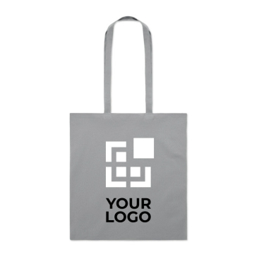 Coloured eco-cotton tote bag with long handles, 180 g/m2