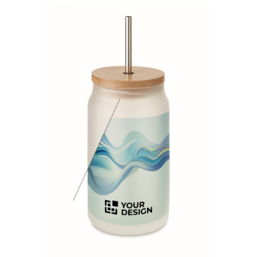 Cocktail glass with straw and lid, 400ml
