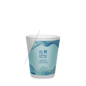Coated shot glass suitable for full color printing, 44 ml
