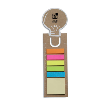 Bookmarks printed with coloured sticky notes for employees
