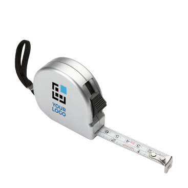 Branded 2 metre tape measure made of ABS in a silver housing
