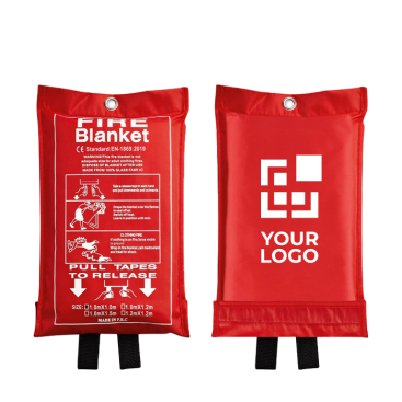 Fire blanket made of fiberglass fabric in a bag with your logo