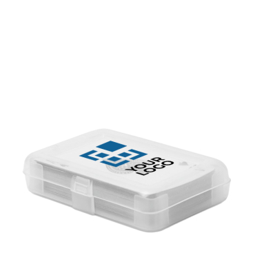 Classic deck of cards in a plastic box printed with a logo