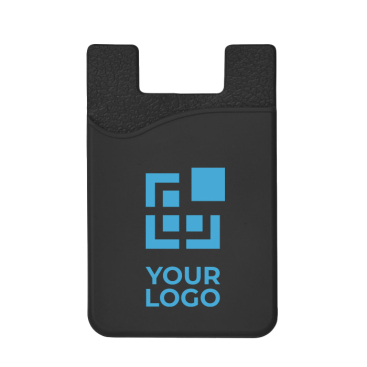 Branded silicone card holder with sticky tape for promotions