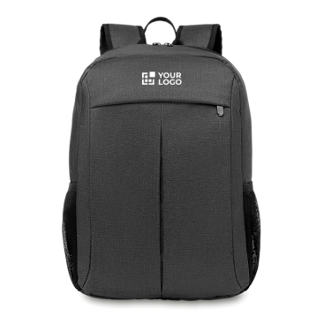Polyester laptop backpack with trolley holder, 15"