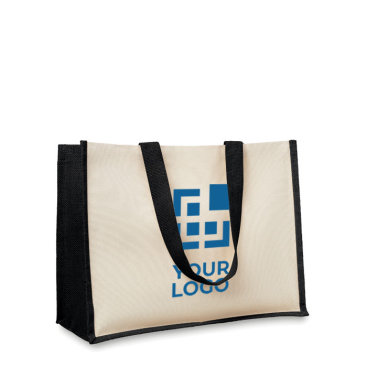 Canvas jute bag with laminated interior and your printed logo
