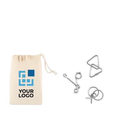 Set of 3 puzzles or promotions in printable cotton bag