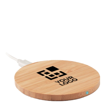 Wireless bamboo mobile phone charger with your logo