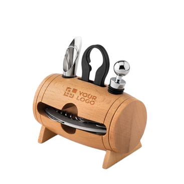 Original barrel-shaped wine set with your logo engraved