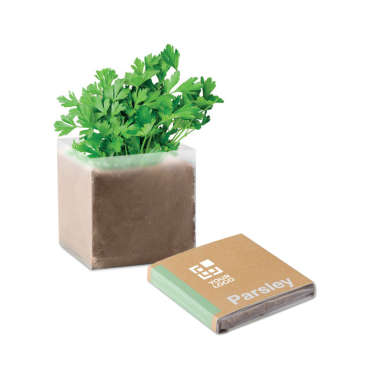 Parsley seed bags, branded for sustainable corporate promotions