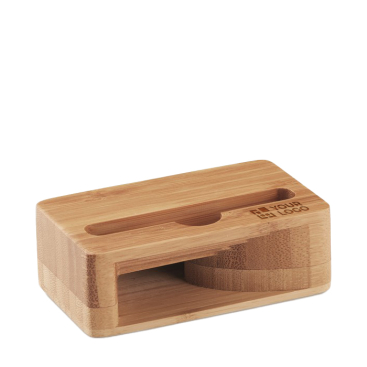 Promotional bamboo phone holder with sound amplifier