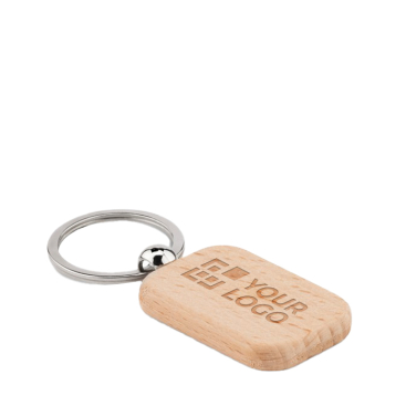 Branded wooden keyring with your logo