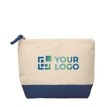 Cotton toiletry bag with printed logo, 340 g/m2