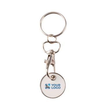 Metal keyring with trolley coin in various colours