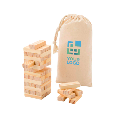 Wooden block stacking game, ideal for family and friends