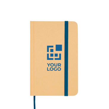 Hardcover recycled paper notebook with ribbon, A6, plain pages