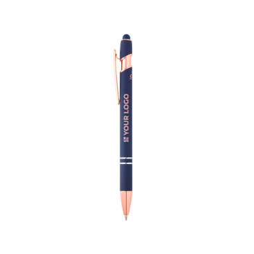 Recycled aluminium pen with rose gold finish, black ink