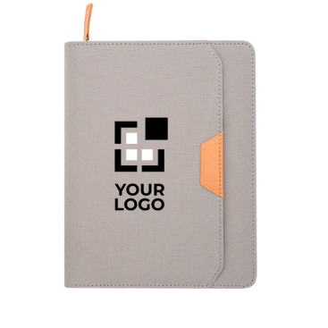Rounded recycled plastic portfolio, A5, ruled pages
