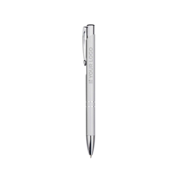 Recycled aluminium pen with lacquered finish, blue ink