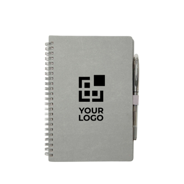 Reusable hardcover notebook with pen, black ink