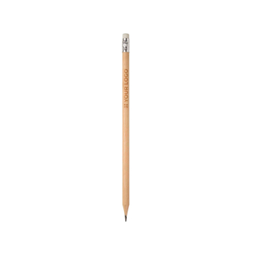 Poplar wood pencil with eraser and graphite lead