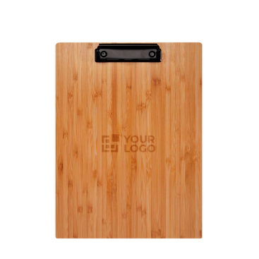 Sustainable bamboo clipboard with built-in clip